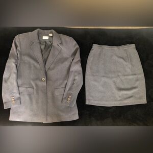 Preview Collection Mini Skirt Suit Grey Chevron Tweed 12 Jacket 10